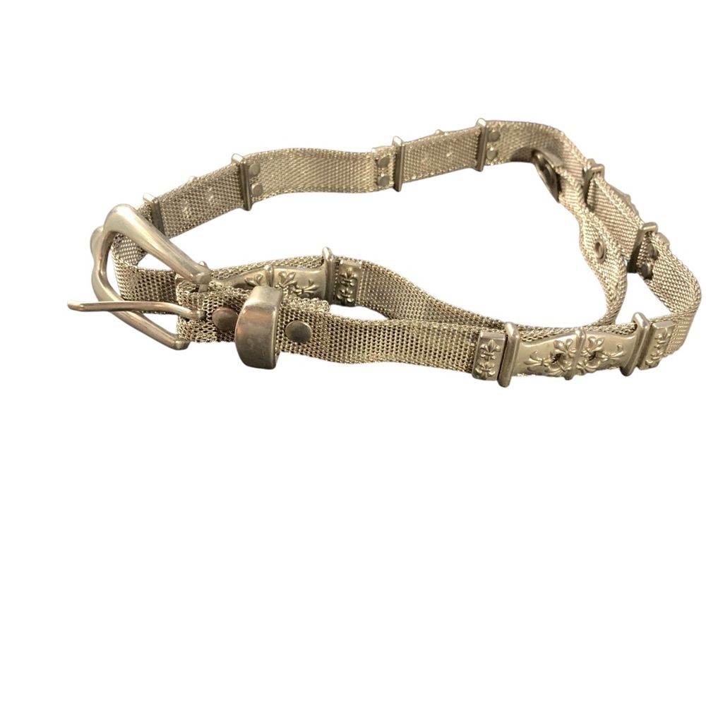 VINTAGE‎ Silver Mesh Ornate Belt CC-145A – 35" Adjustable Waist